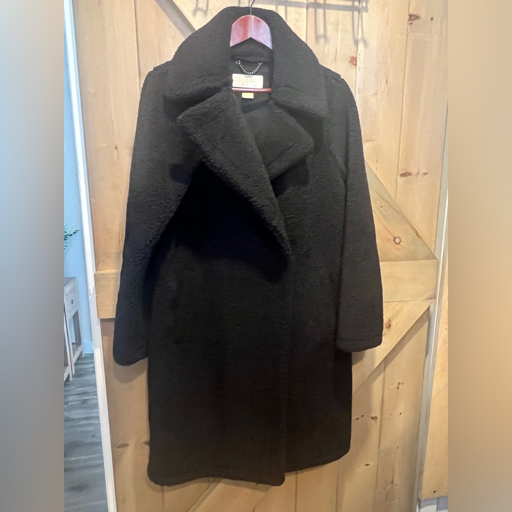 Michael Kors black teddy coat in medium